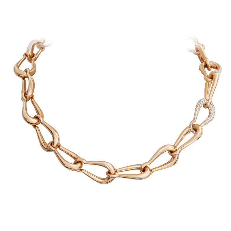 Gismondi1754 vela rose gold necklace with diamonds