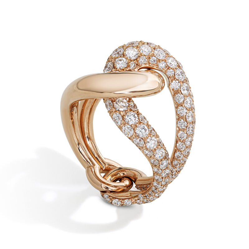 Gismondi1754 vela rose gold ring with diamonds
